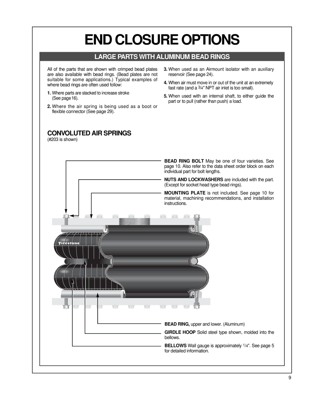 Firestone EMDG198 manual Large Parts with Aluminum Bead Rings 