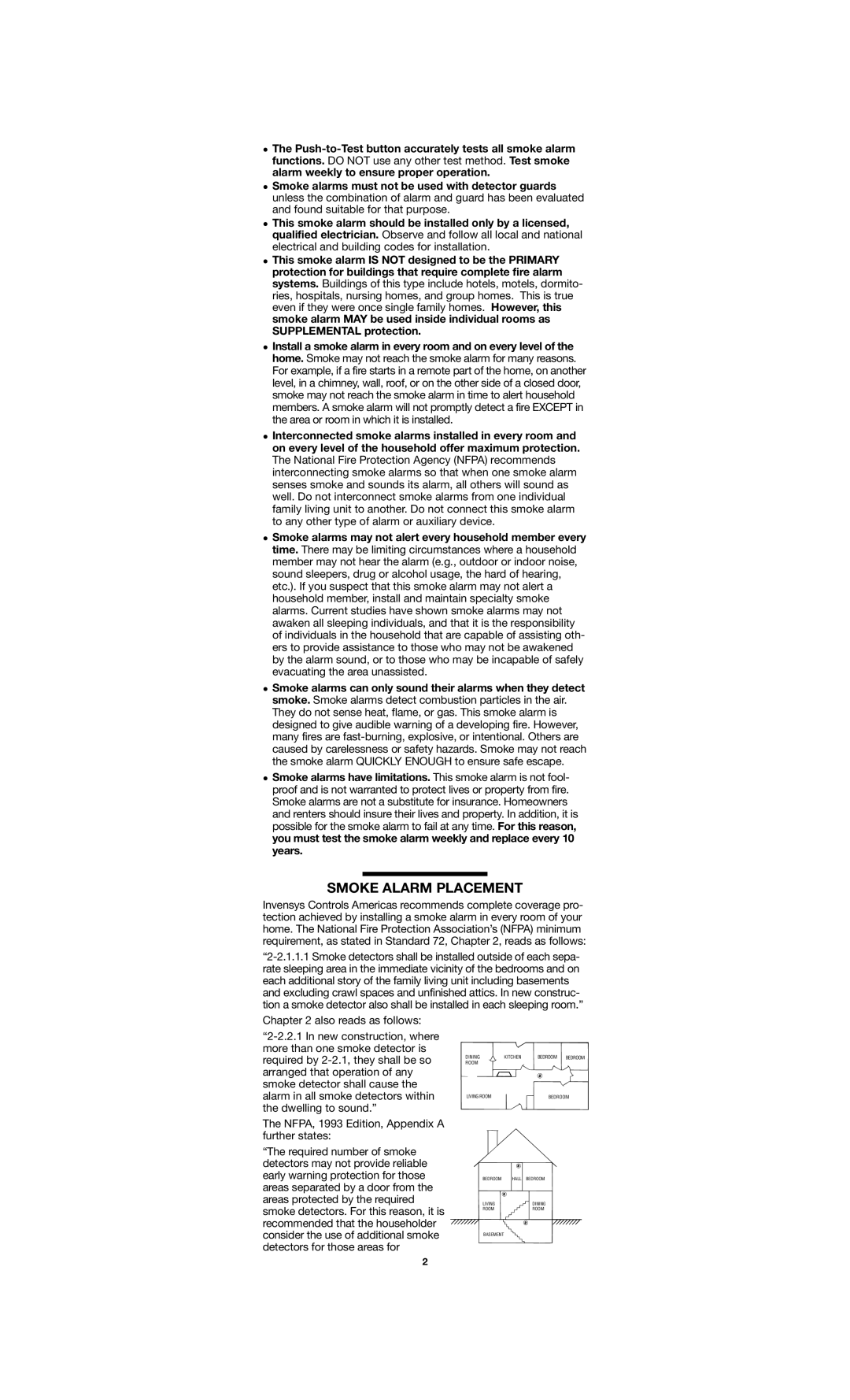 Firex FADC manual Smoke Alarm Placement 