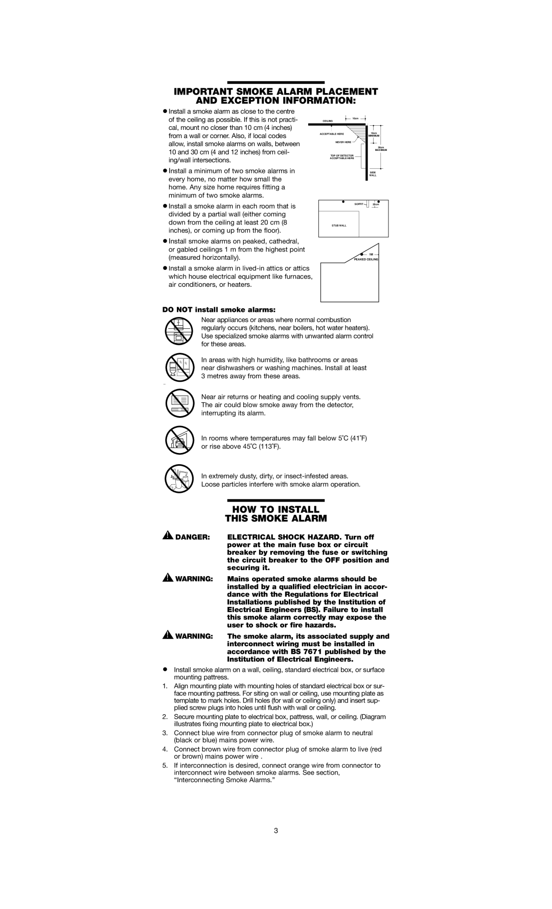 Firex PAD240, PG240, PAR230, PADC240 Important Smoke Alarm Placement Exception Information, HOW to Install, This Smoke Alarm 