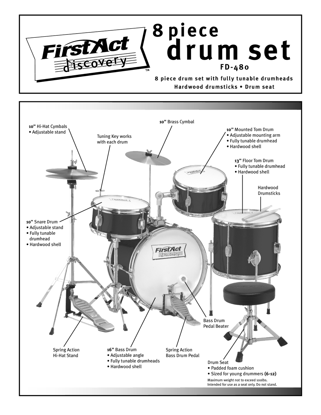 First Act FD-480 manual Drum set 