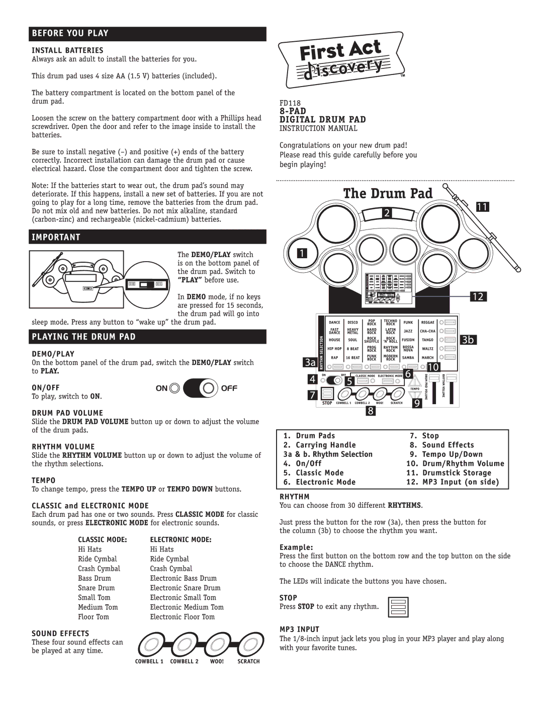 First Act FD118 manual 