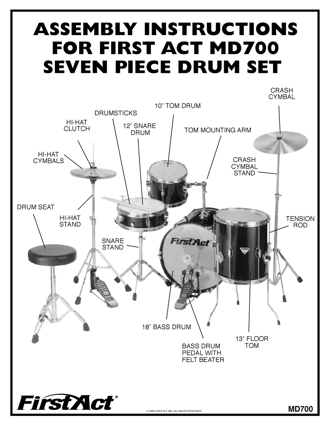 First Act MD700 manual 