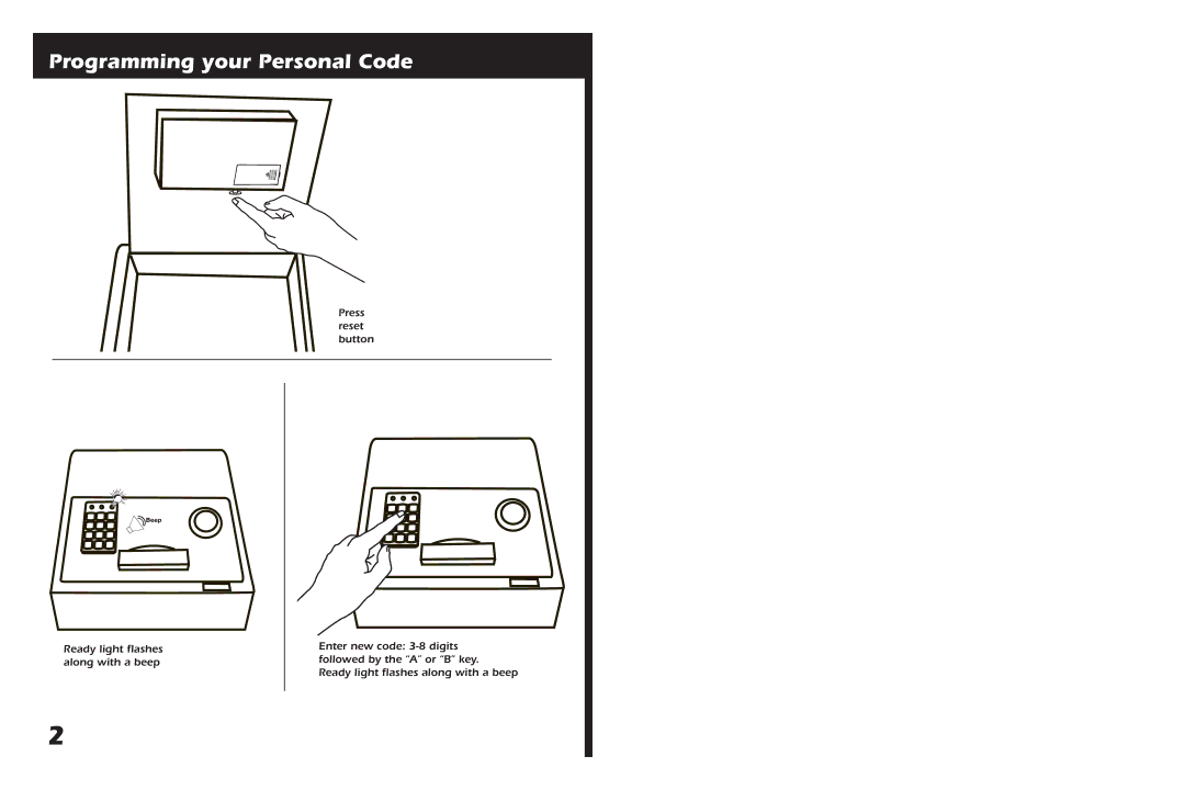 First Alert 2079EF, 2074F, 2074EF, 2079F warranty Programming your Personal Code 