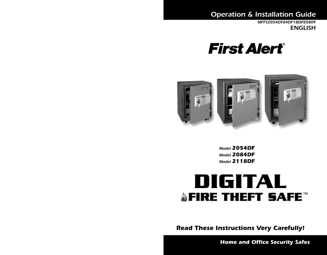 First Alert 2118DF, 2084DF, 2054DF warranty Digital 