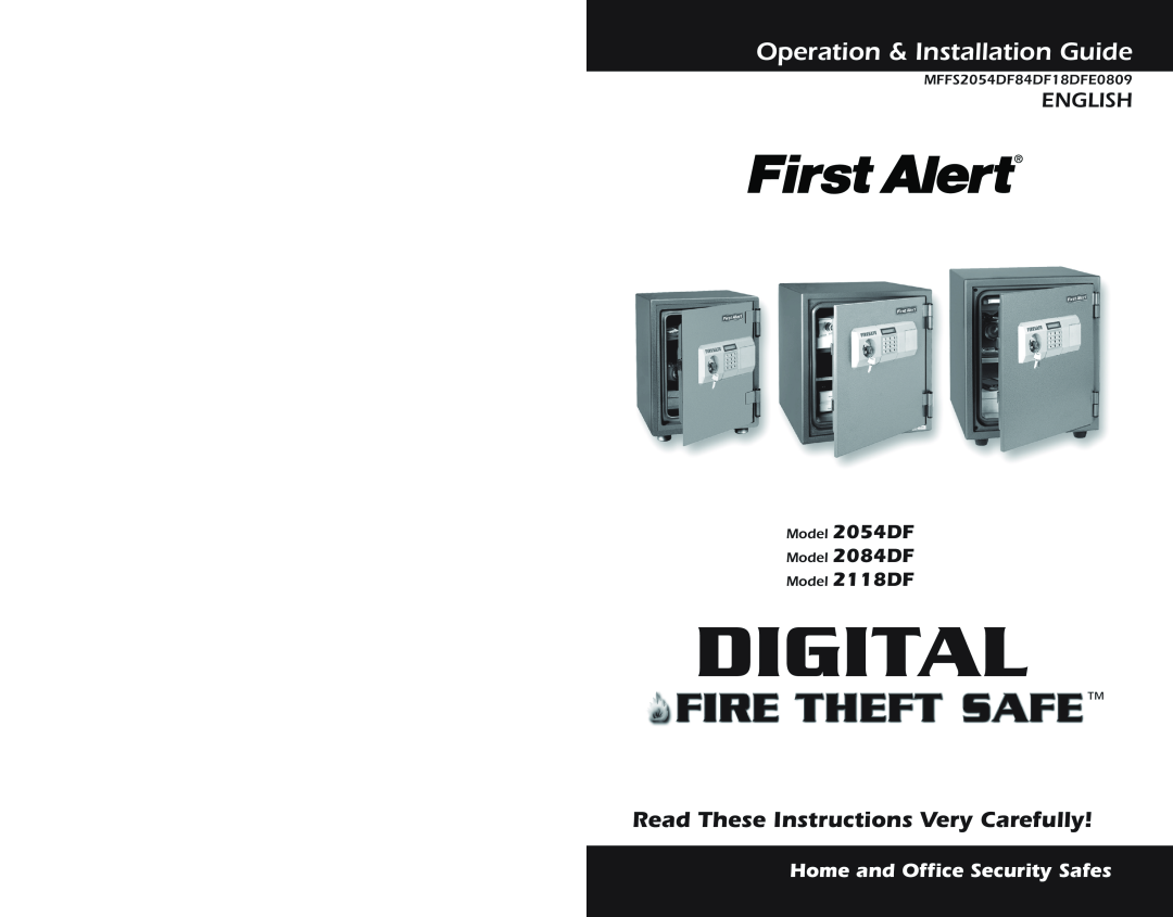 First Alert 2118DF, 2084DF warranty Home and Office Security Safes, Digital, Operation & Installation Guide, English 