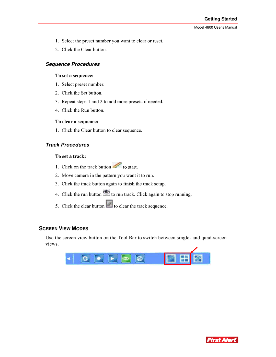 First Alert 4800 user manual Sequence Procedures 