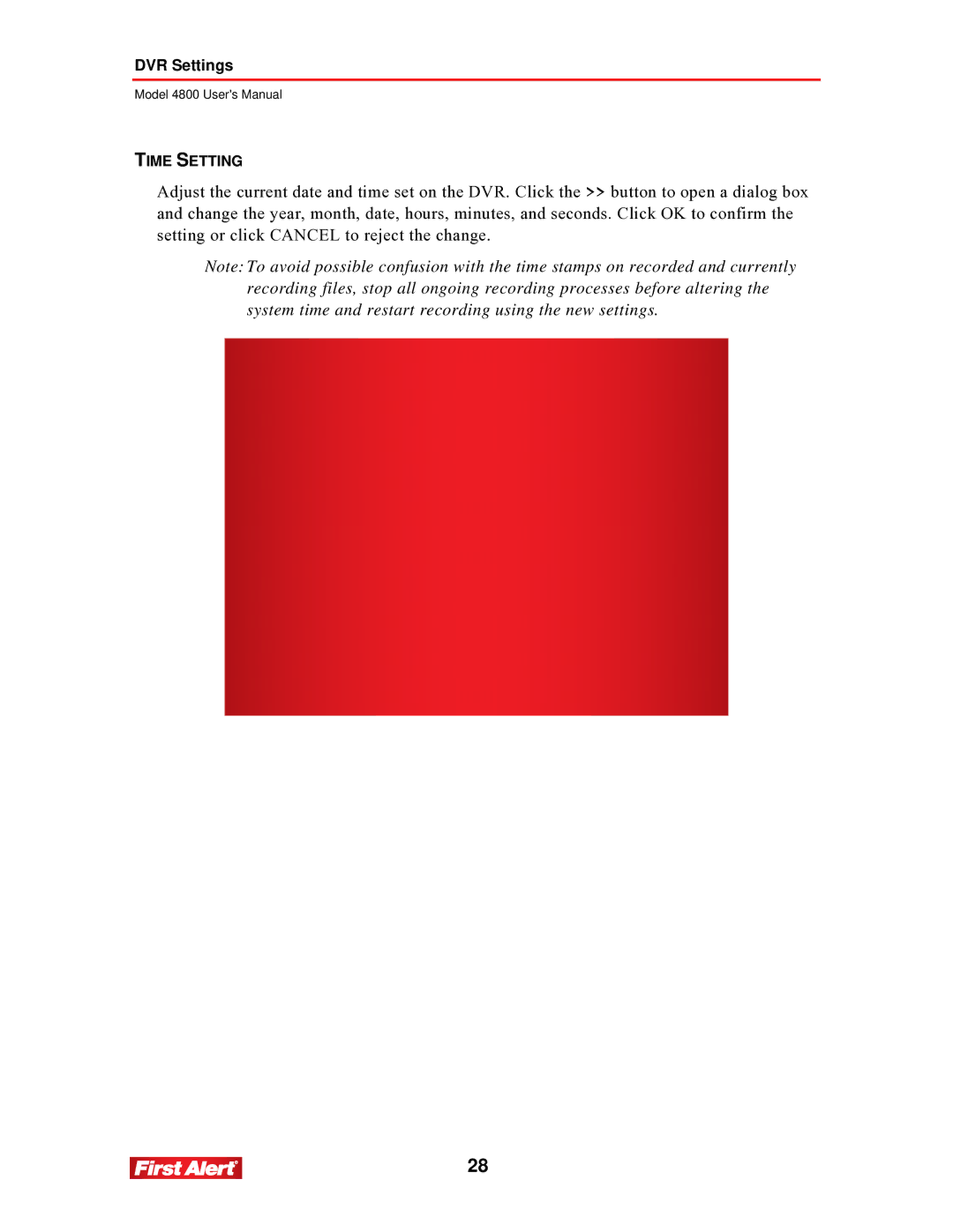 First Alert 4800 user manual Time Setting 