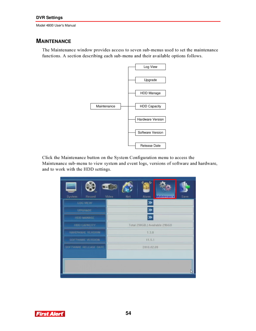 First Alert 4800 user manual Maintenance 