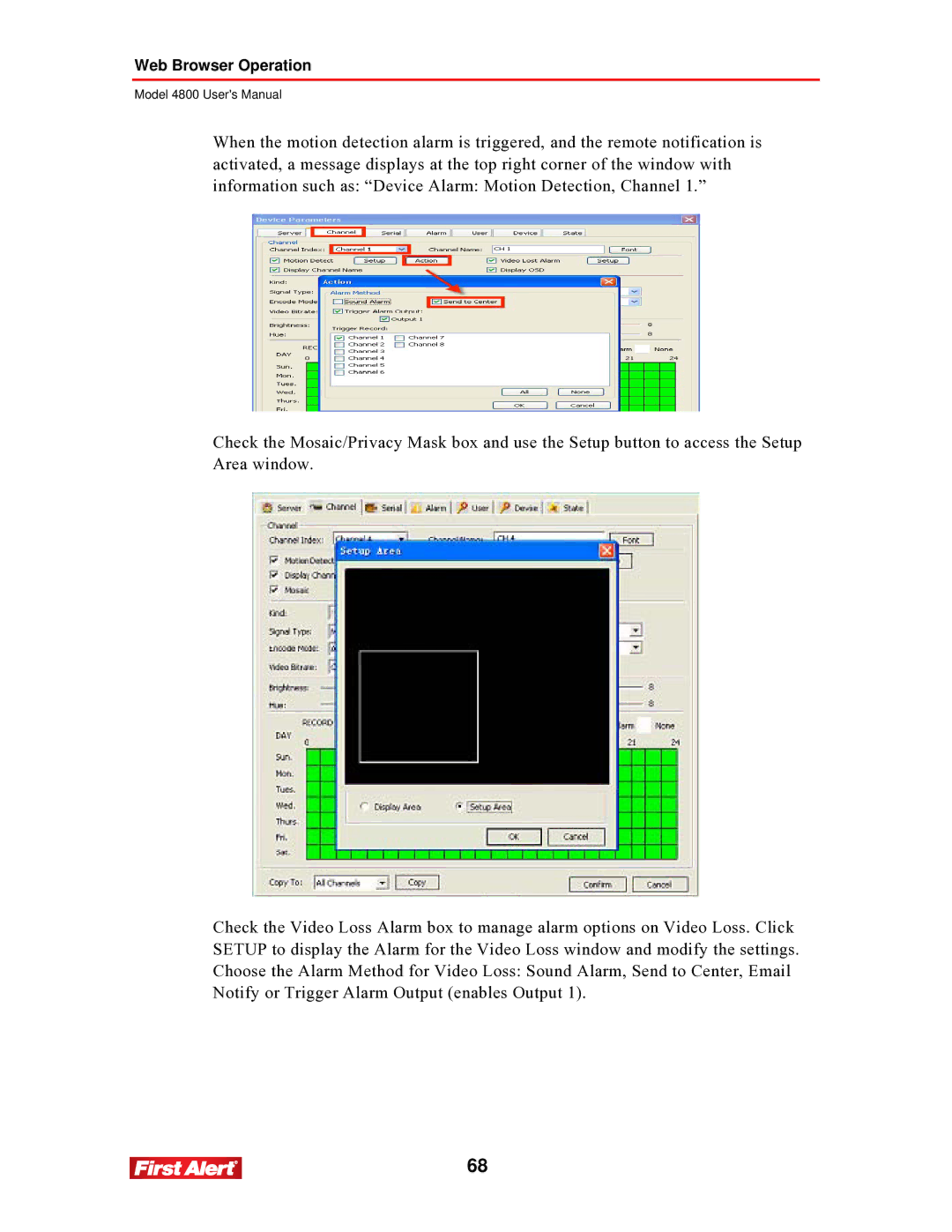 First Alert 4800 user manual Web Browser Operation 