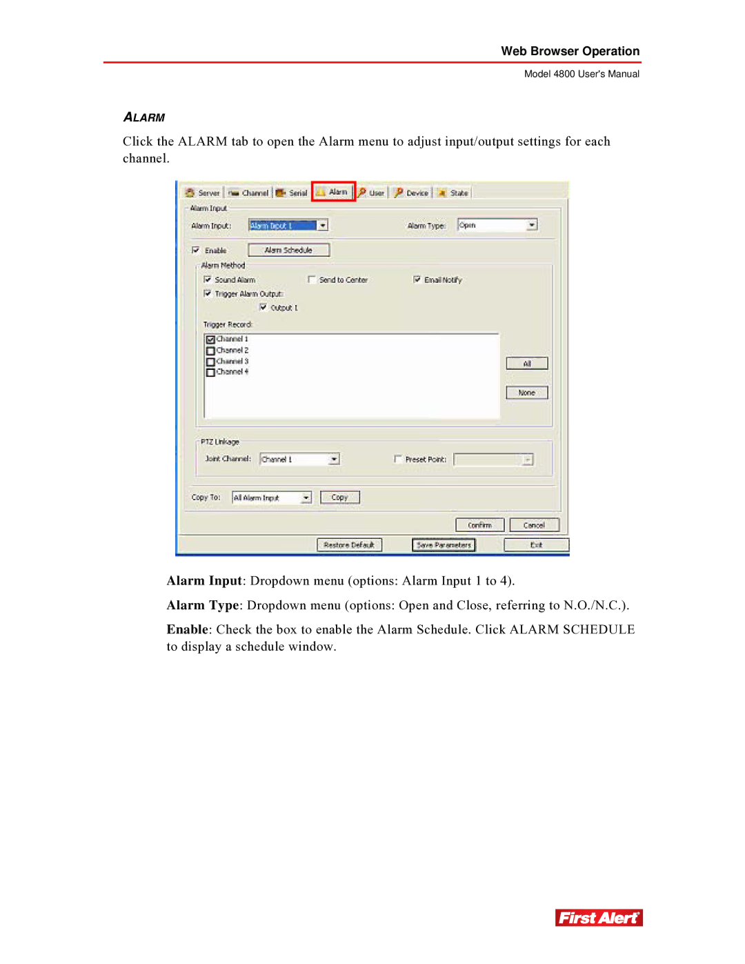 First Alert 4800 user manual Alarm 