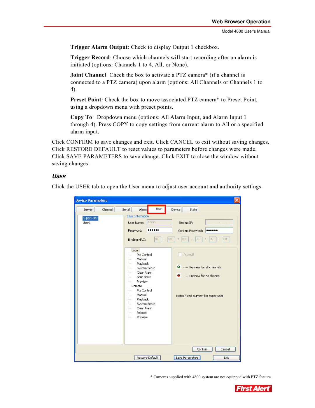 First Alert 4800 user manual User 