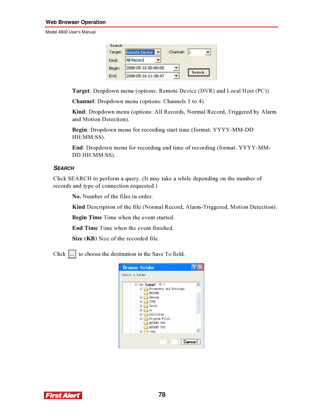 First Alert 4800 user manual Search 