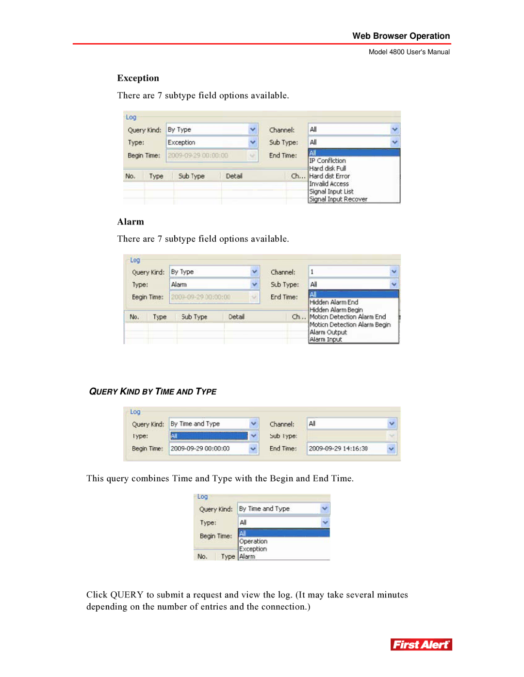 First Alert 4800 user manual Exception 