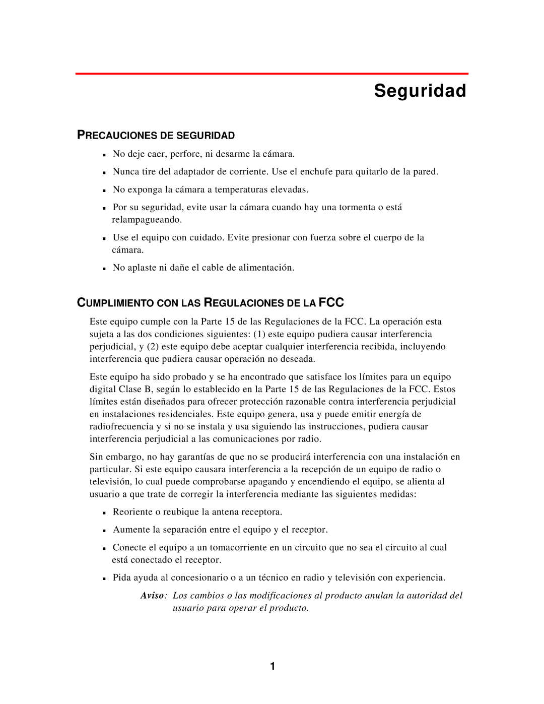 First Alert D-520 user manual Precauciones DE Seguridad, Cumplimiento CON LAS Regulaciones DE LA FCC 