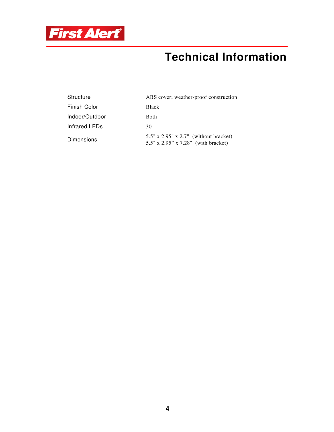 First Alert DC-1 user manual Technical Information 