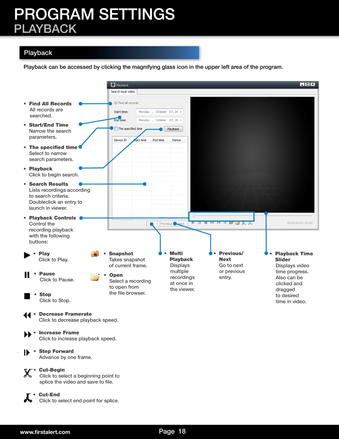 First Alert DWIP-720 user manual Playback 