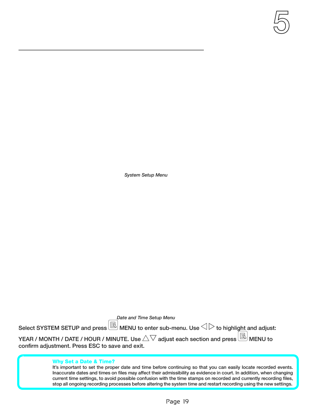 First Alert DWS-471, DWS-472 user manual System Setup, Date & Time Setup 