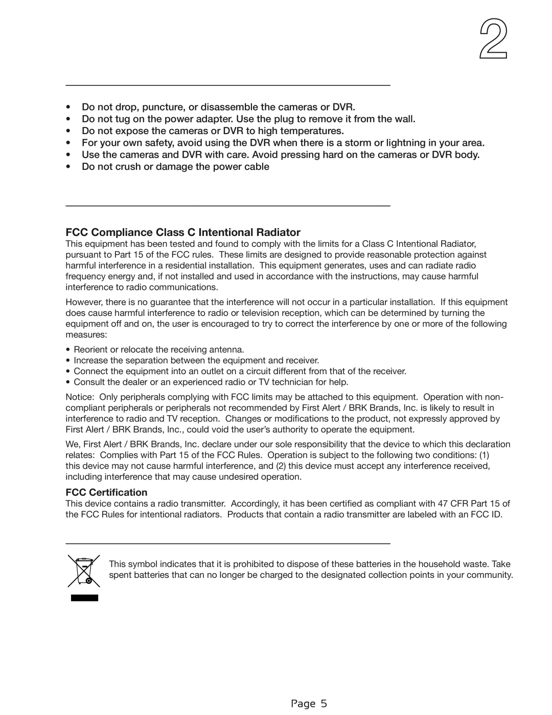 First Alert DWS-471, DWS-472 user manual Safety Precautions, FCC Compliance, Disposal 