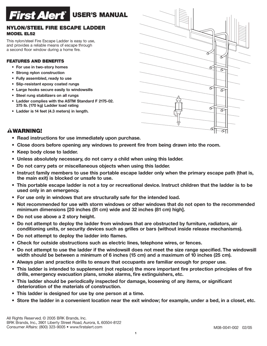 First Alert EL52 user manual USER’S Manual 