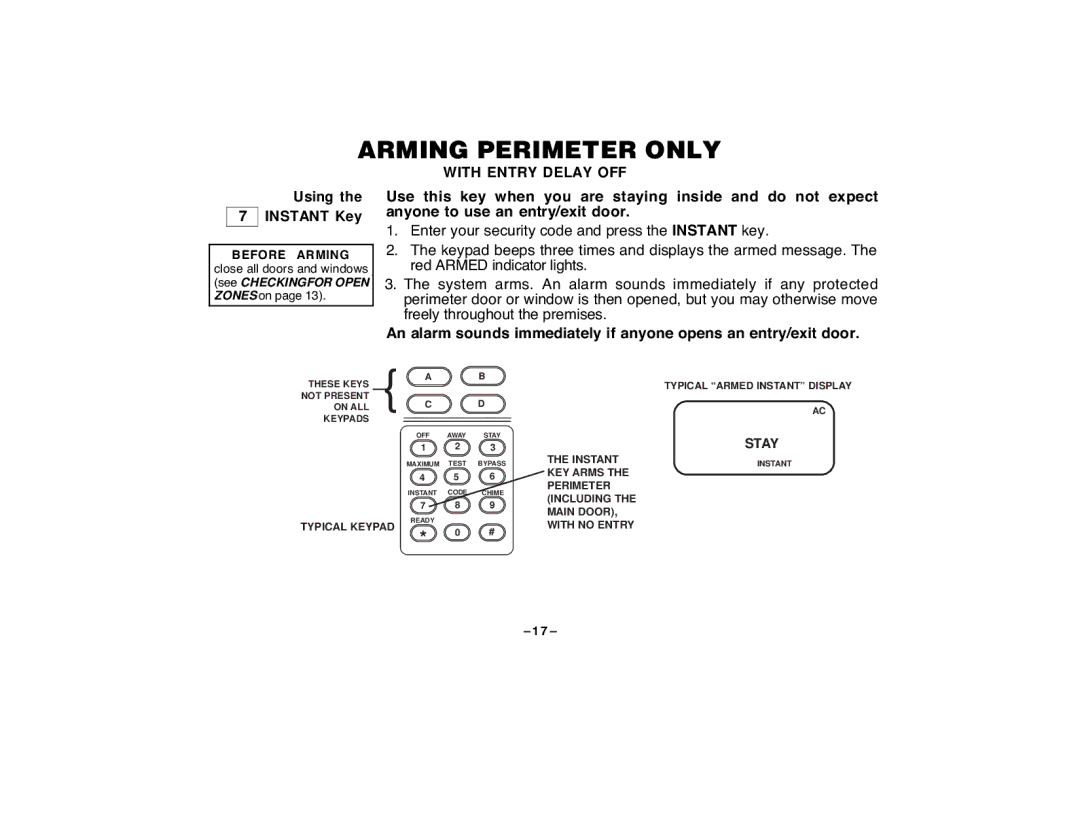 First Alert FA120C user manual With Entry Delay OFF 