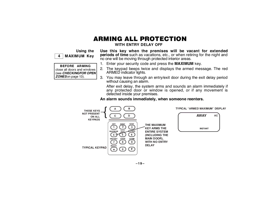 First Alert FA120C user manual Using the ÊÊ4ÊÊ Maximum Key 