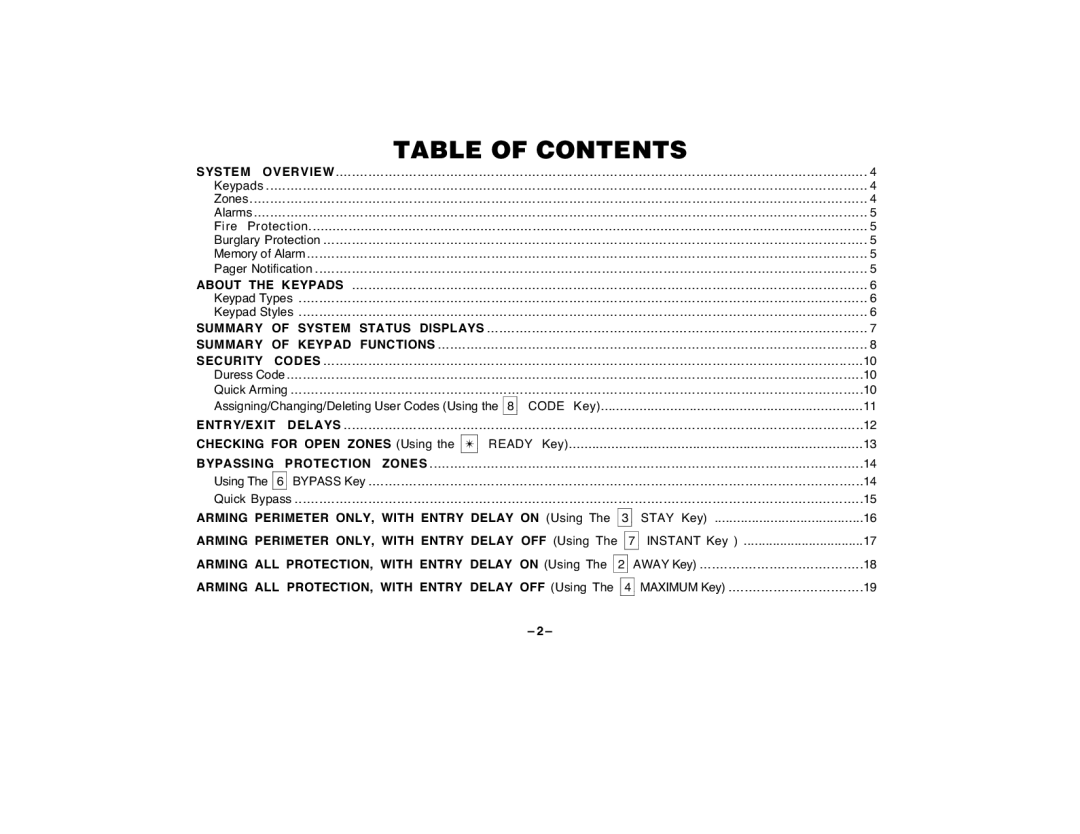 First Alert FA120C user manual Table of Contents 