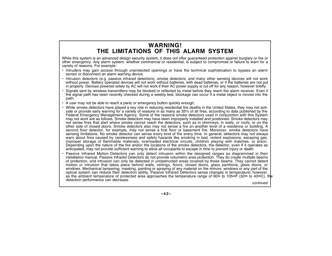 First Alert FA120C user manual The Limitations Of This Alarm System 