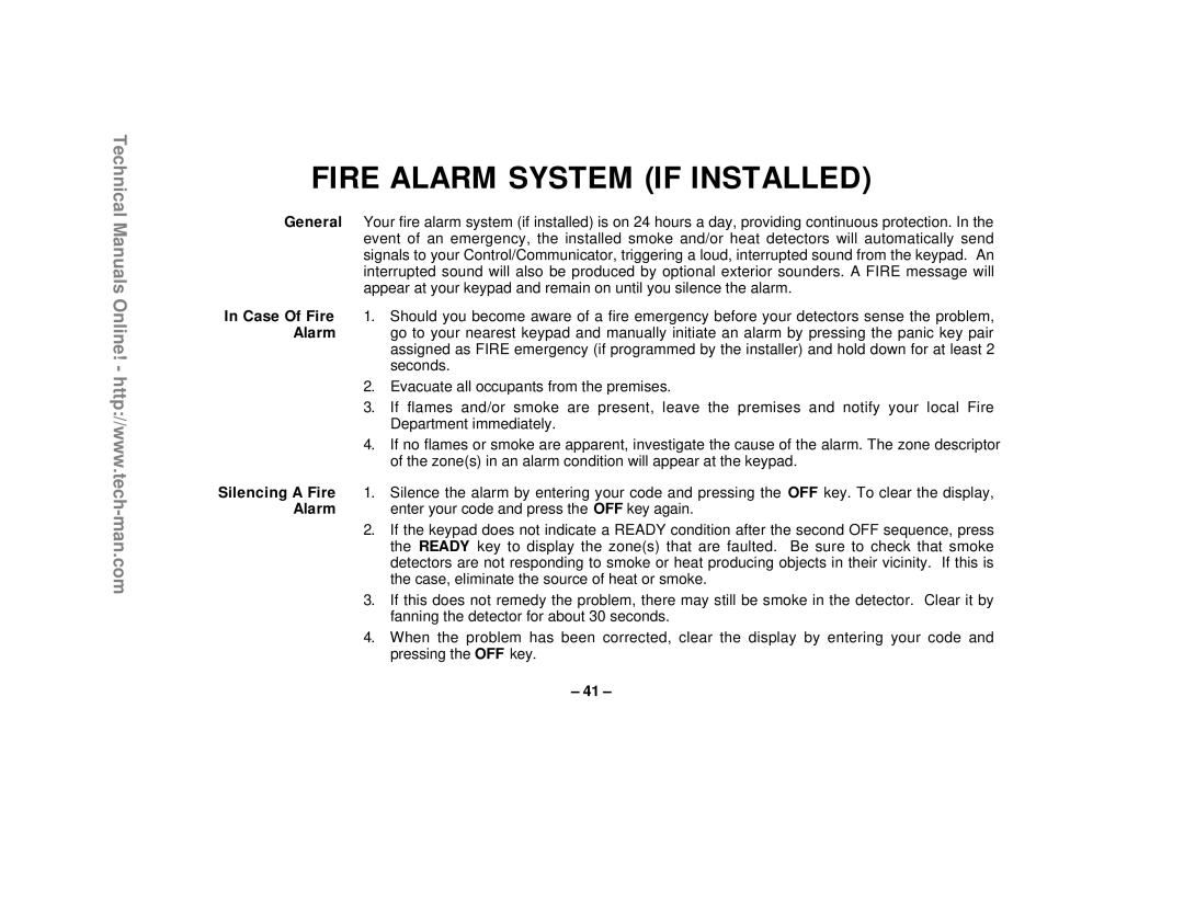 First Alert FA1220CV technical manual Fire Alarm System If Installed, Silencing A Fire 
