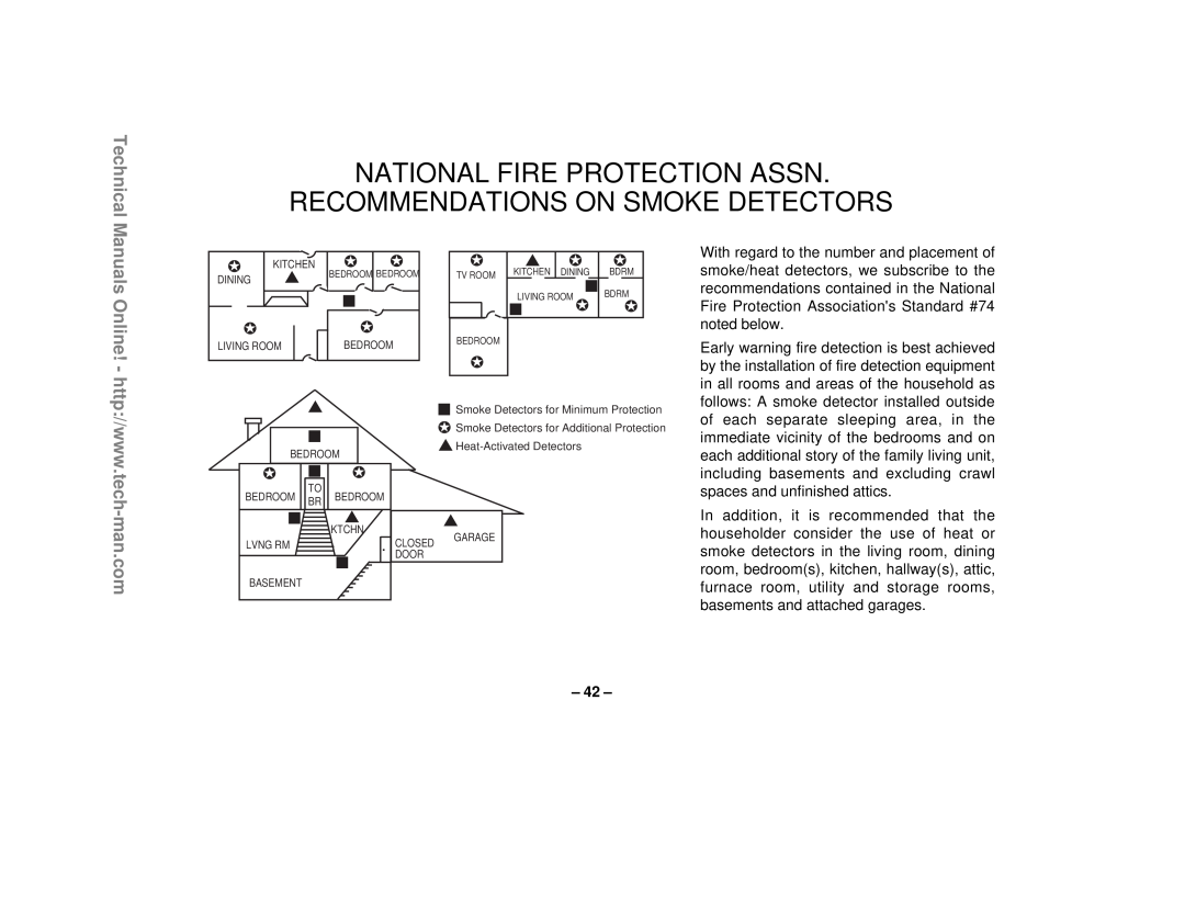 First Alert FA1220CV technical manual Technical, Smoke Detectors for Minimum Protection, Heat-ActivatedDetectors 