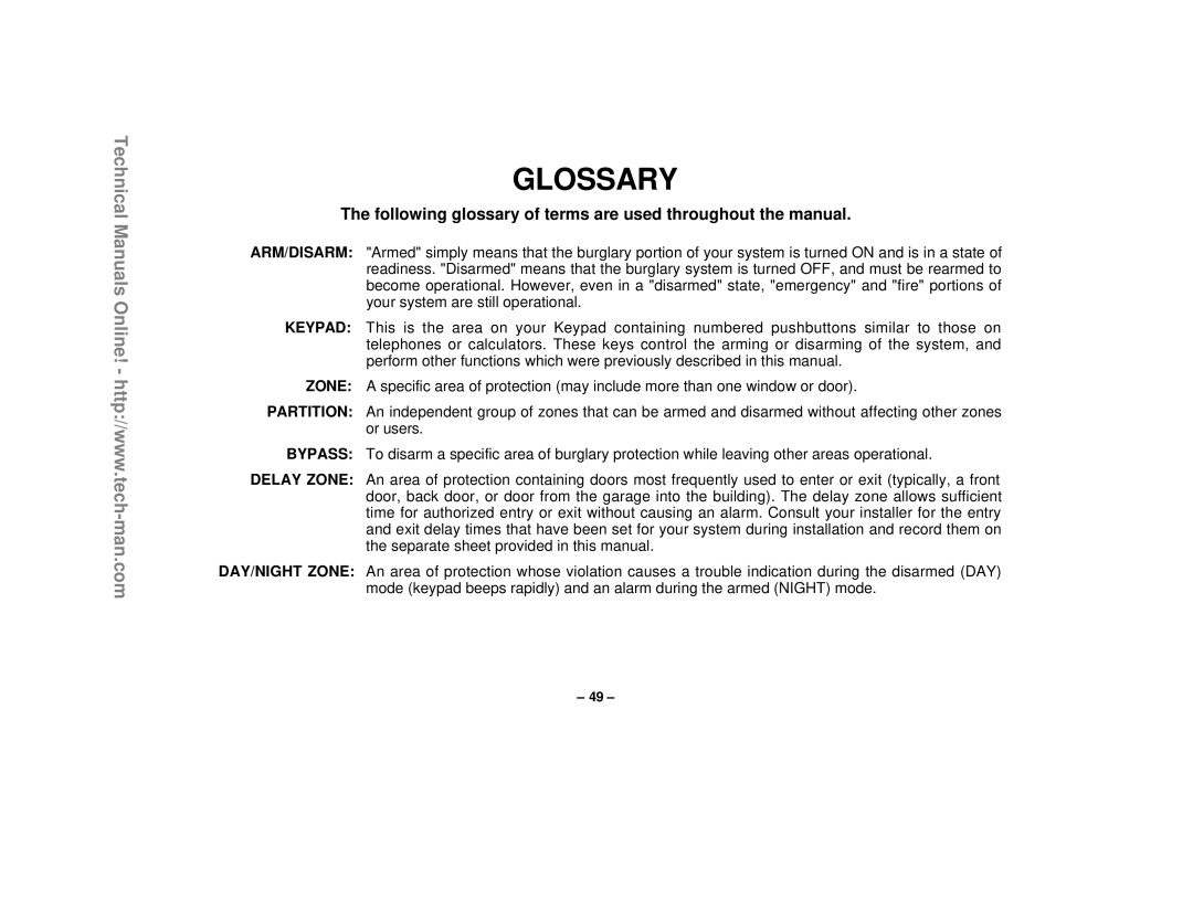 First Alert FA1220CV technical manual Glossary 