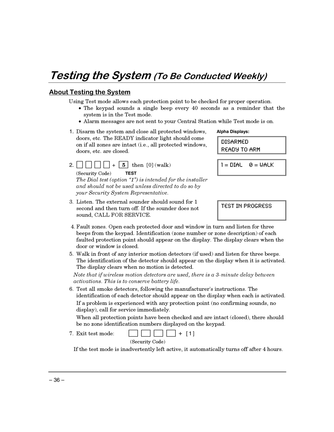 First Alert FA130CP manual 7HVWLQJWKH6\VWHP7R%H&RQGXFWHGHHNO, $ERXW7HVWLQJWKH6\VWHP 