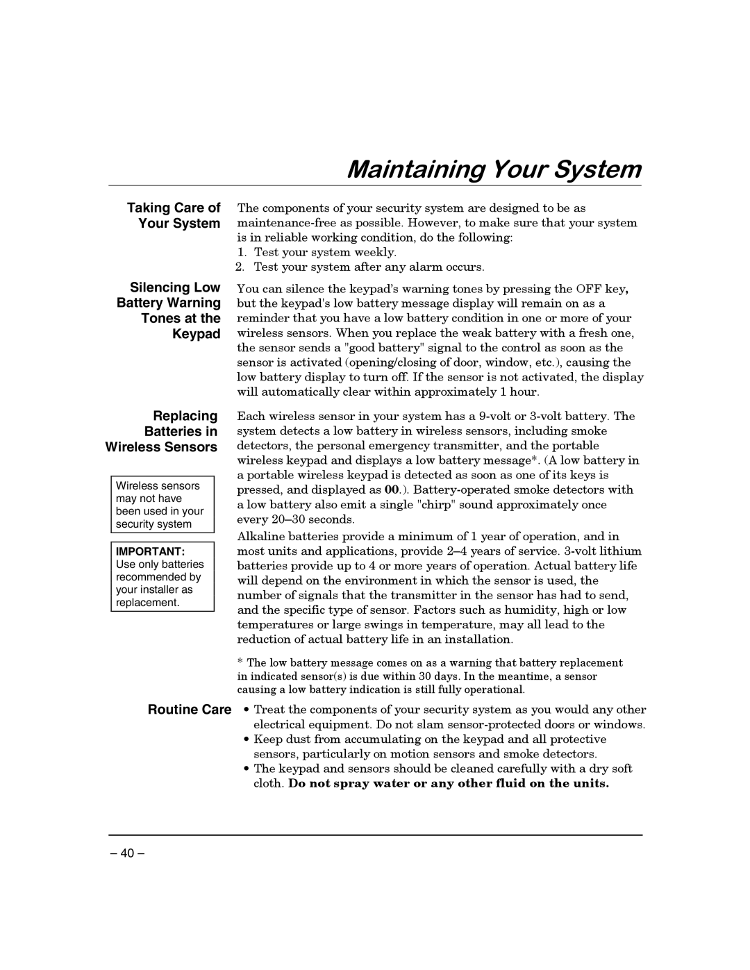 First Alert FA130CP manual 0DLQWDLQLQJRXU6\VWHP 