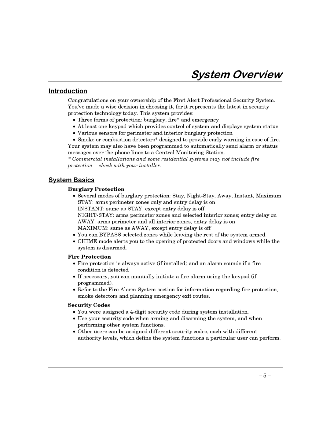 First Alert FA130CP manual VWHP2YHUYLHZ, Qwurgxfwlrq, Vwhp%Dvlfv 