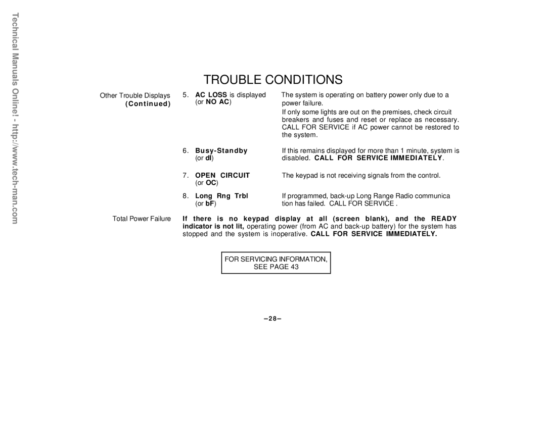 First Alert FA142C user manual Open Circuit 