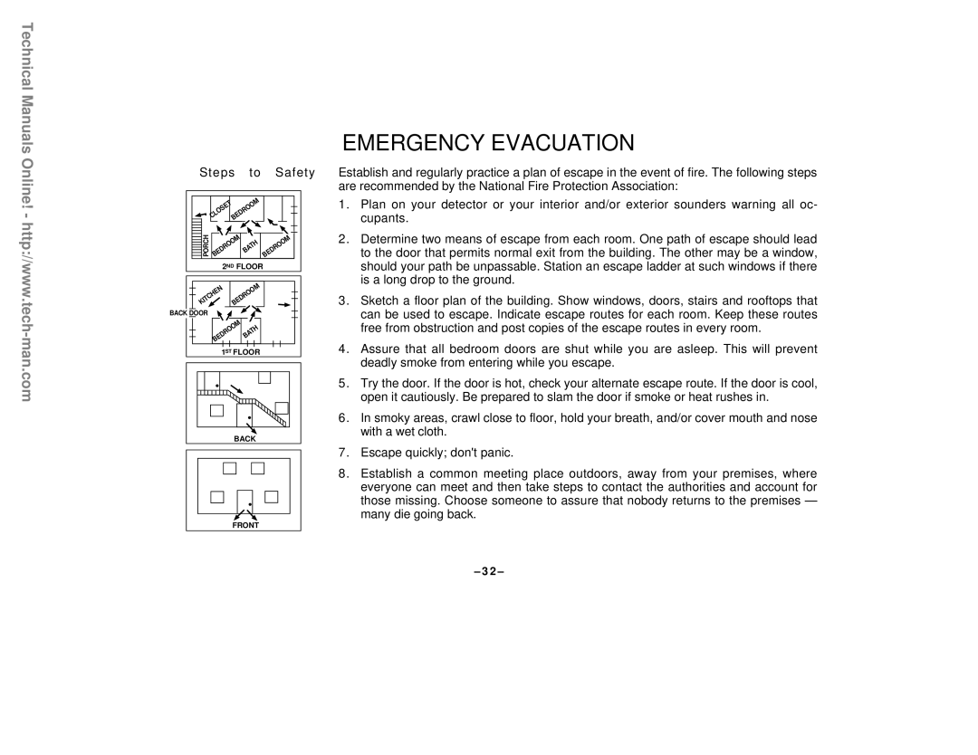 First Alert FA142C user manual Emergency Evacuation 
