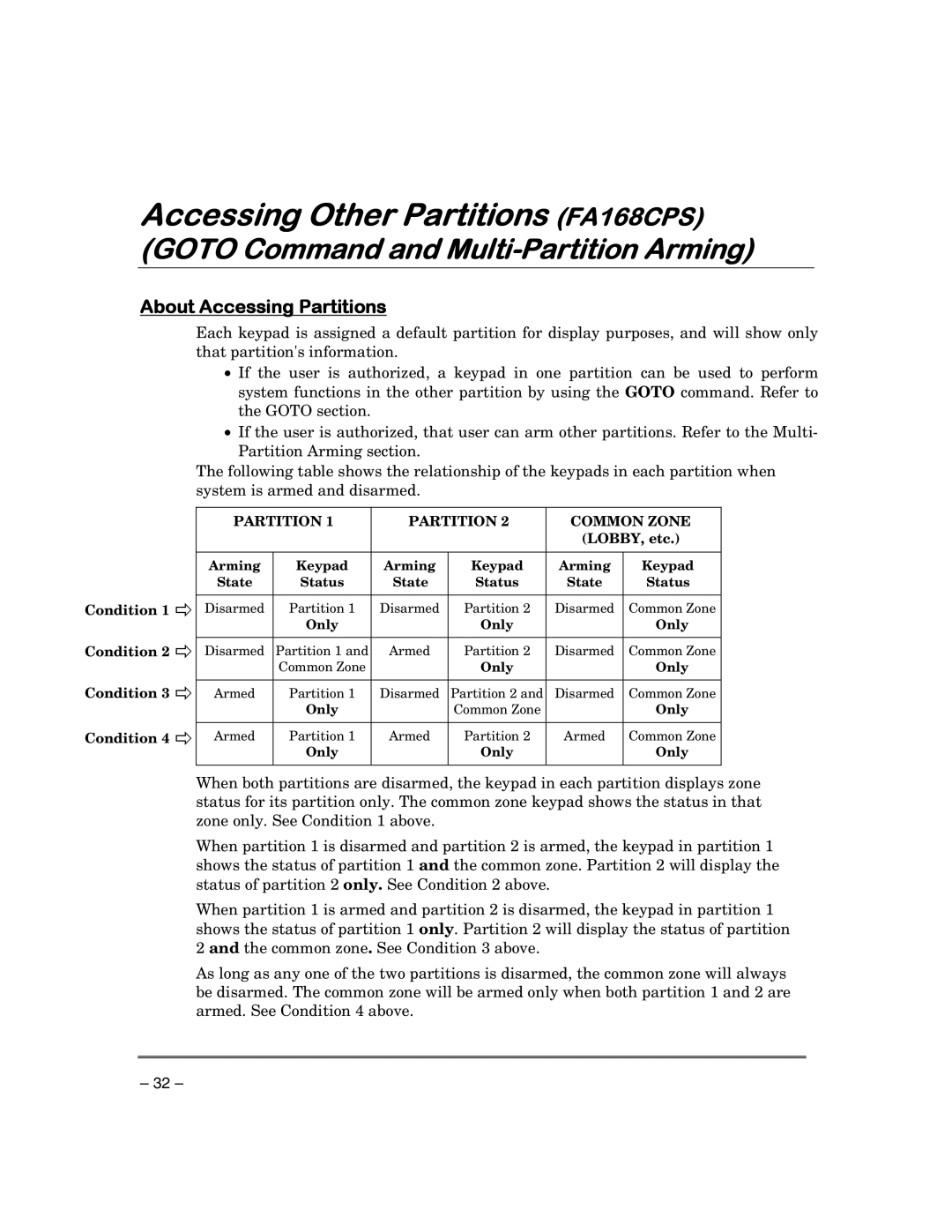 First Alert FA148CPSIA, FA168CPSSIA manual Accessing Other Partitions FA168CPS, About Accessing Partitions 