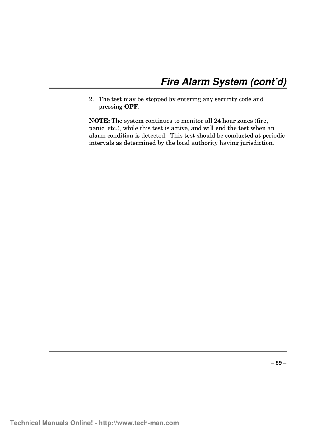 First Alert FA1600C/CA/CB, fa1600c technical manual Fire Alarm System cont’d 