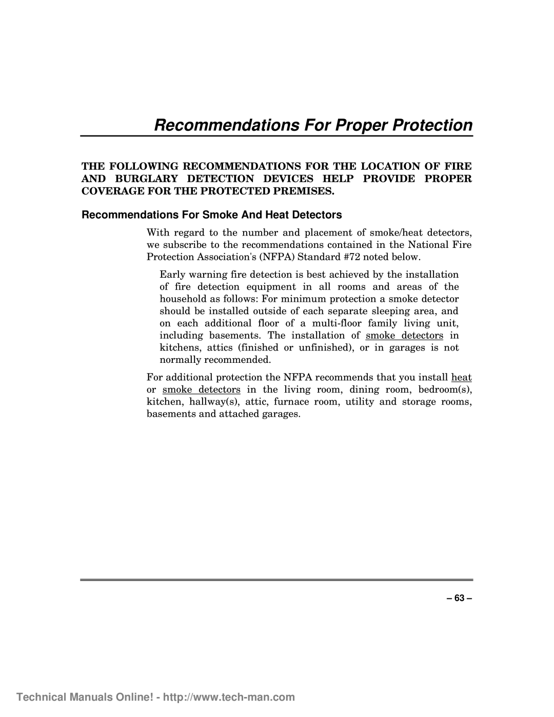 First Alert FA1600C/CA/CB, fa1600c Recommendations For Proper Protection, Recommendations For Smoke And Heat Detectors 