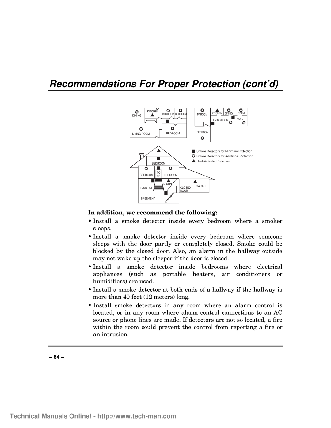 First Alert fa1600c, FA1600C/CA/CB Recommendations For Proper Protection cont’d, In addition, we recommend the following 