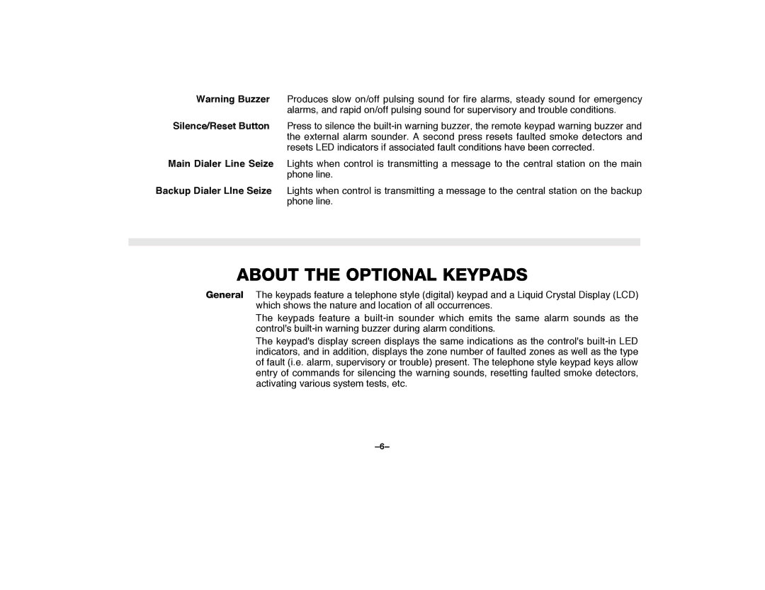 First Alert FA2000C manual About the Optional Keypads 