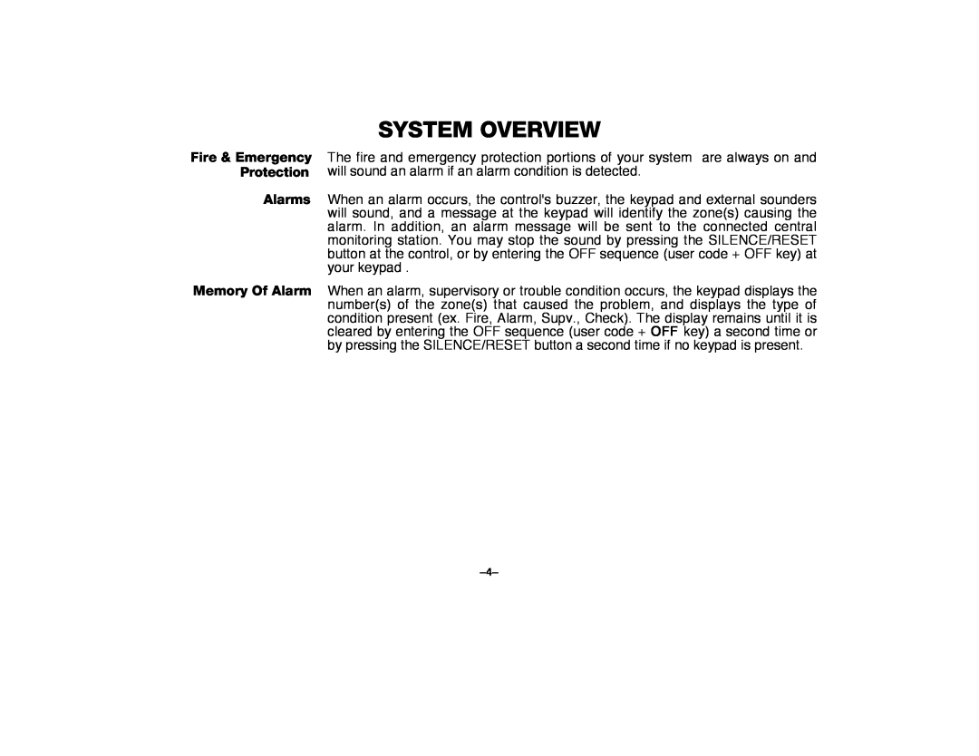 First Alert FA2000C manual System Overview 