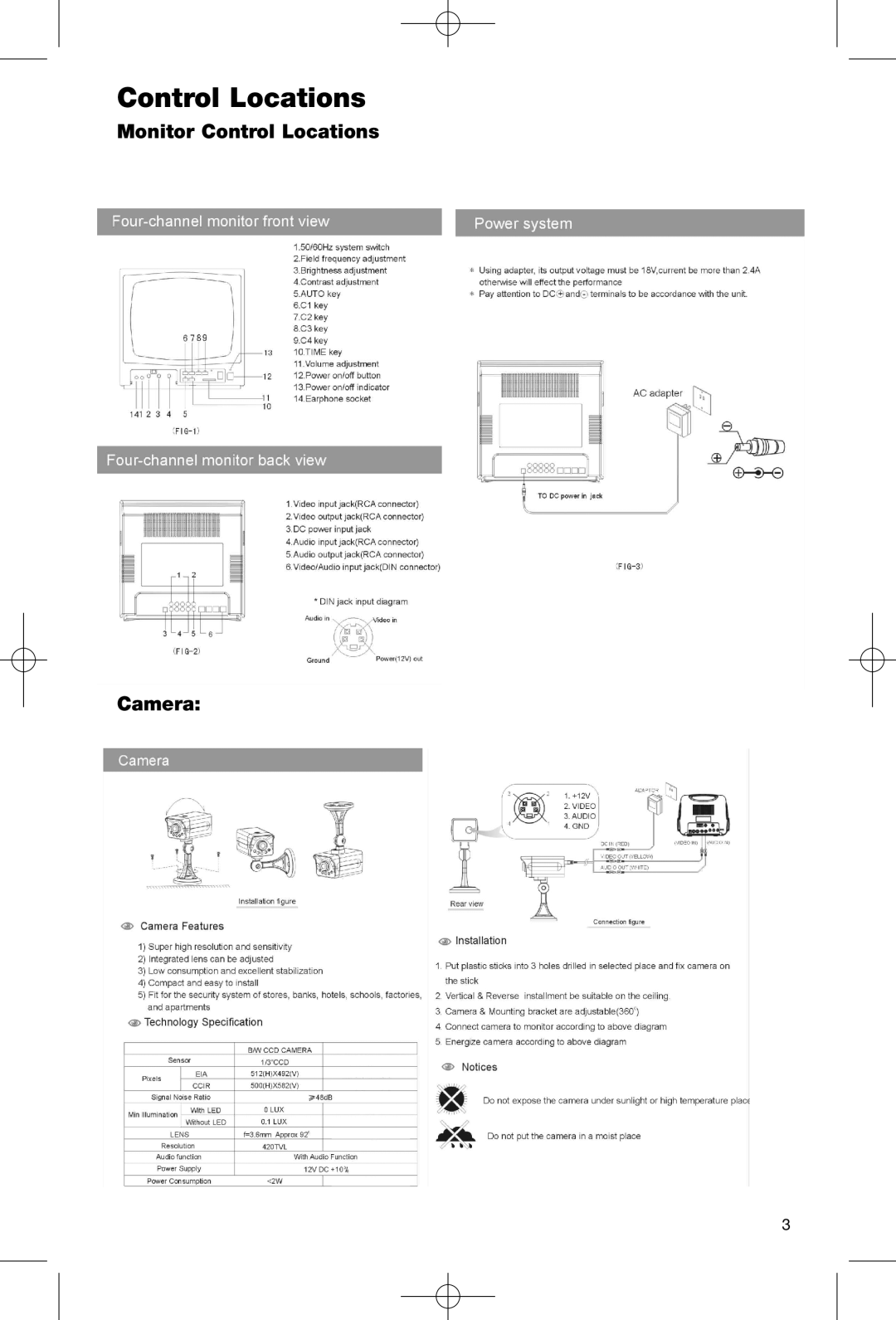 First Alert FAS-124 user manual Control Locations 