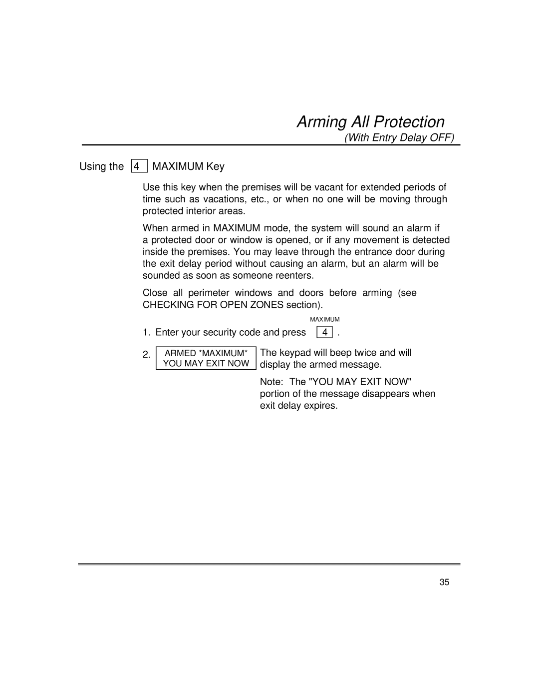 First Alert fire and burglary partitioned security systems with scheduleing manual Using Maximum Key 