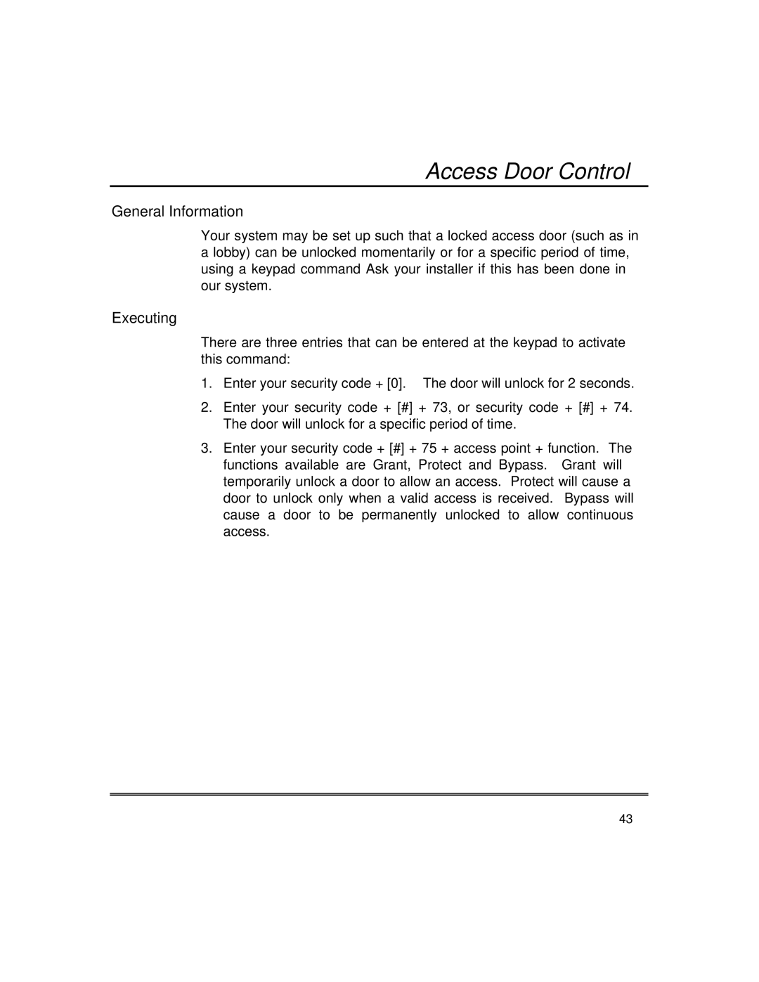 First Alert fire and burglary partitioned security systems with scheduleing manual Access Door Control 