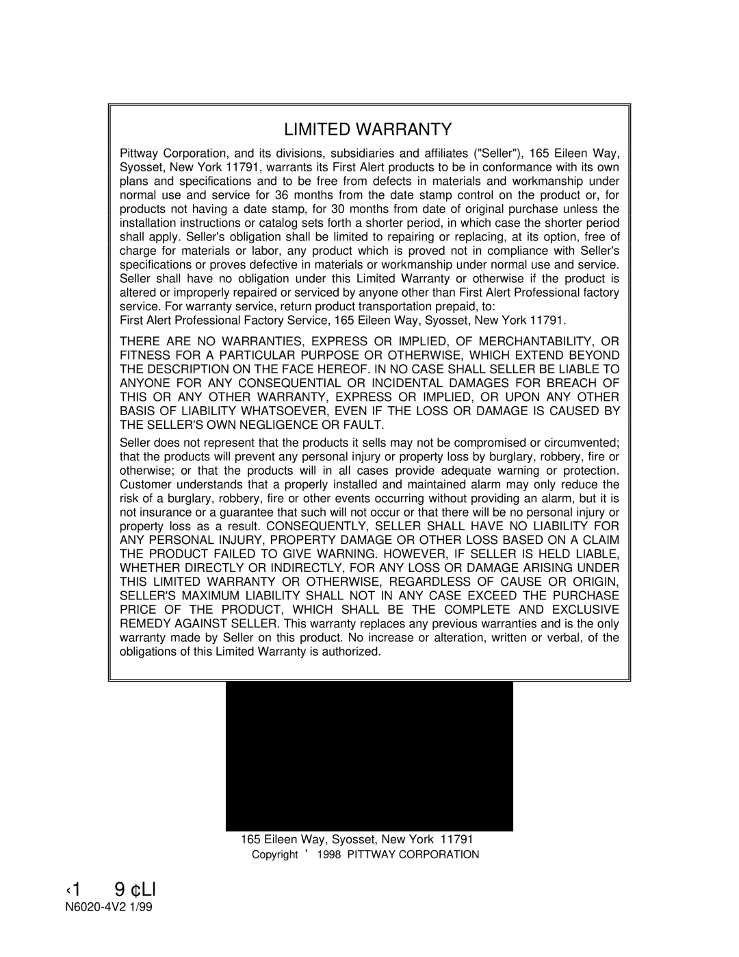 First Alert fire and burglary partitioned security systems with scheduleing manual ¬19¢Ll 