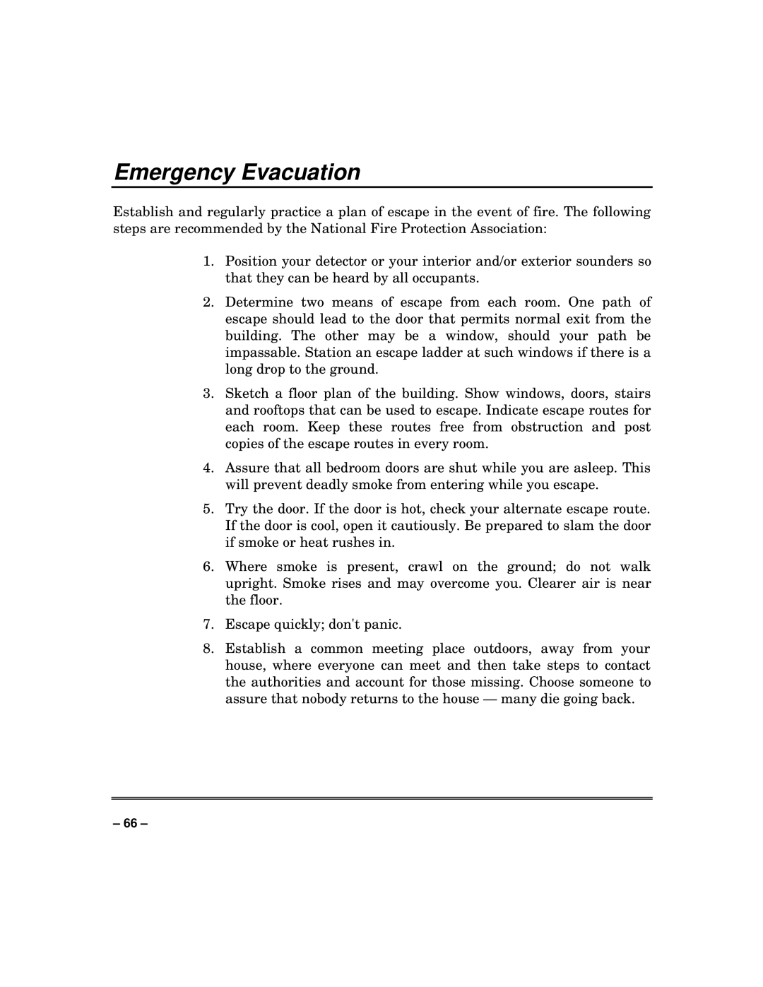 First Alert fire and burglary partitioned security systems with scheduleing manual Emergency Evacuation 