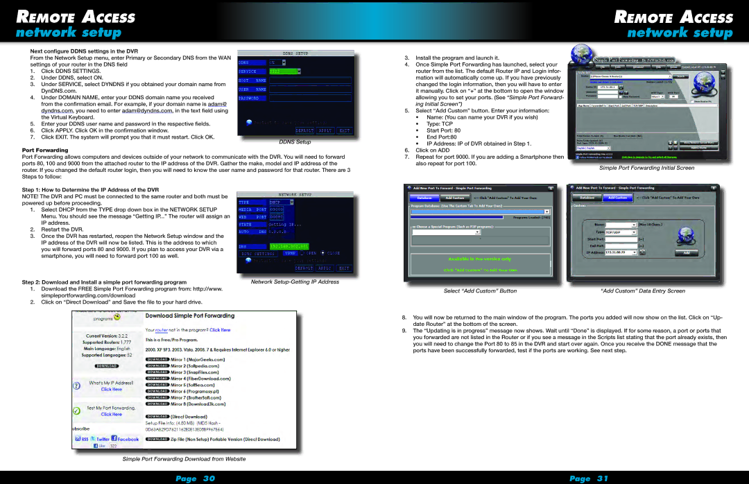 First Alert HS-4705-400 user manual Next configure Ddns settings in the DVR, Port Forwarding 