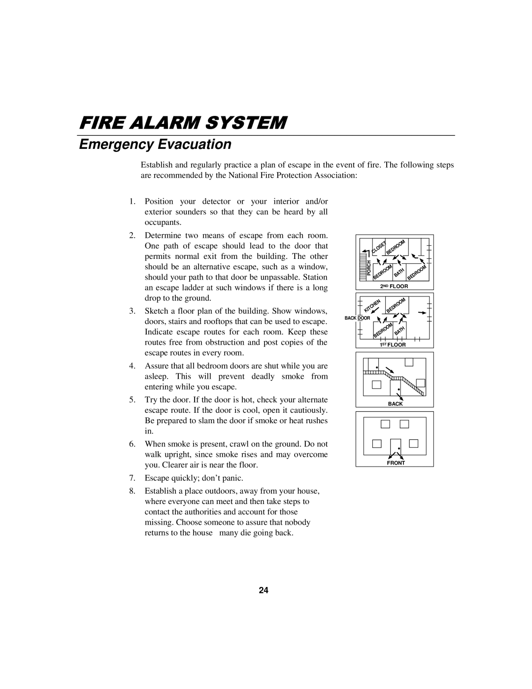 First Alert N8891-1 manual Emergency Evacuation 