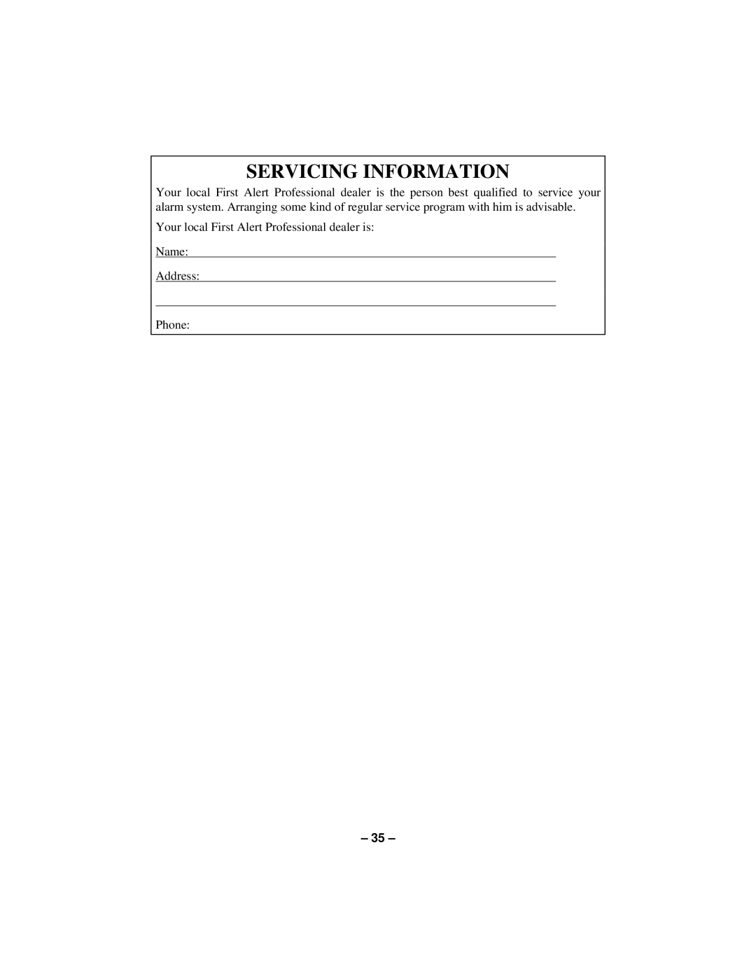 First Alert N8891-1 manual Servicing Information 