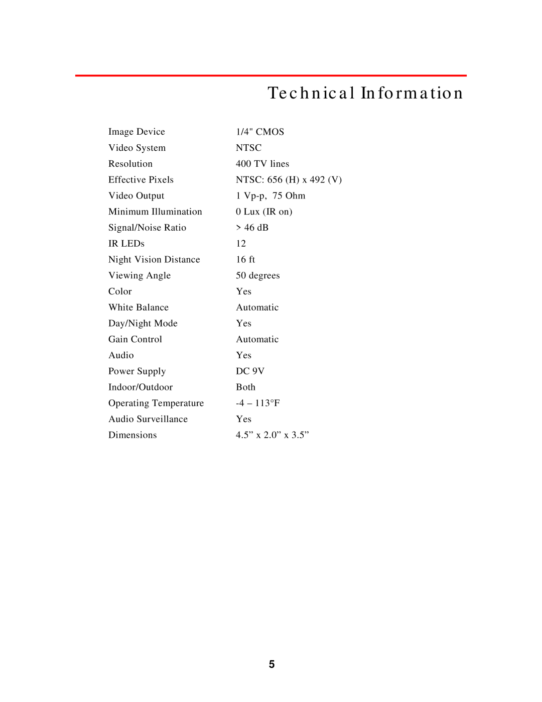 First Alert P-520 user manual Te c h n ic a l In fo rm a tio n, Ntsc 